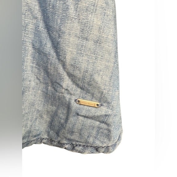 Tommy Hilfiger women’s denim off shoulder button down dress cotton sz 4 preloved - Picture 3 of 7